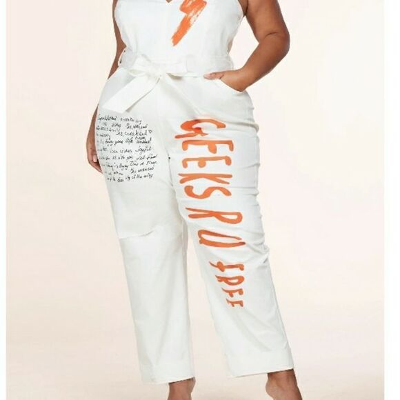 ❤️BRAND NEW! L’atise by Amy Plus Size Letter Print Jumpsuits - Picture 5 of 15